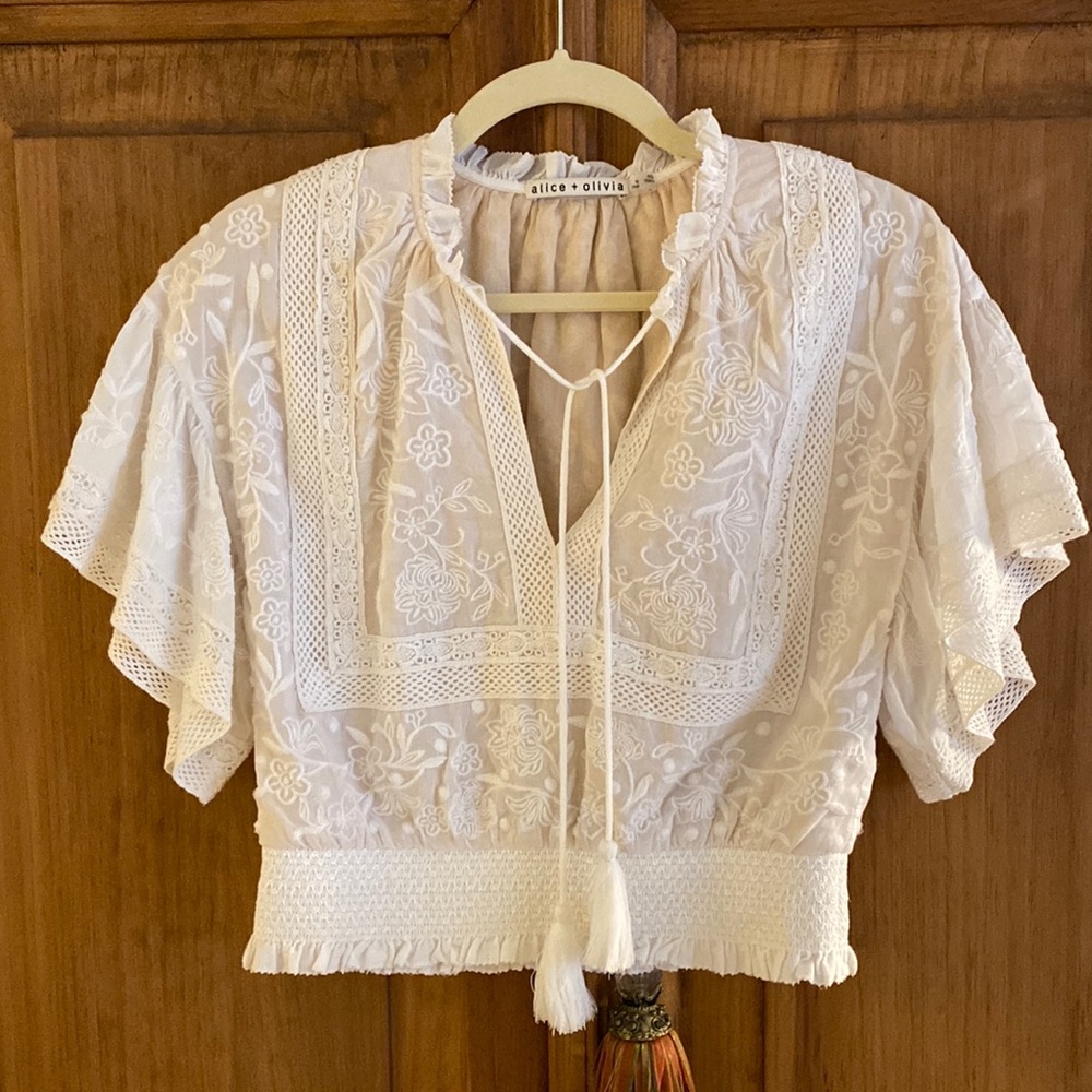 Alice + Olivia Tabitha Lace Top